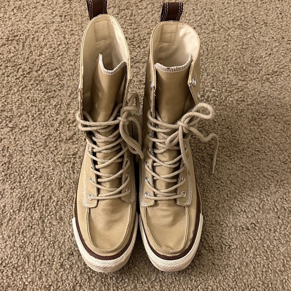 Converse Beige High-Top Lace-Up Boots